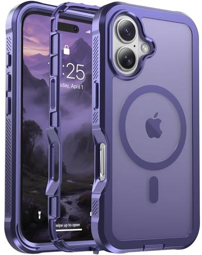 jaroco Magnetic for iPhone 17 Case, [Compatible with MagSafe][Military Grade Drop Protection][Heavy Duty Protection][Non-Slip][Shockproof] 2-Layer Durable Bumper Phone Case 6.3''-Dark Purple