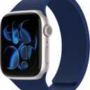 Magnetic Silicone Band Compatible with Apple Watch Band 42mm 41mm 40mm 38mm Series 11 10 9 8 7 6 5 4 3 & SE 3/2/1 Strong Magnetic Clasp, Waterproof & Adjustable (Deep Blue)