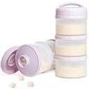 Termichy Stackable Formula Dispenser Portable Milk Powder Container, 2 Pack, Light Purple