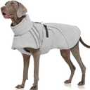 FUAMEY Dog Cold Weather Coats,Dog Winter Jackets for Large Dogs Warm Dogs Coat with Reflective Strips Waterproof Pet Snowsuit Thick Paded Pets Vest for Labrador Golden Retriever Grey 2XL