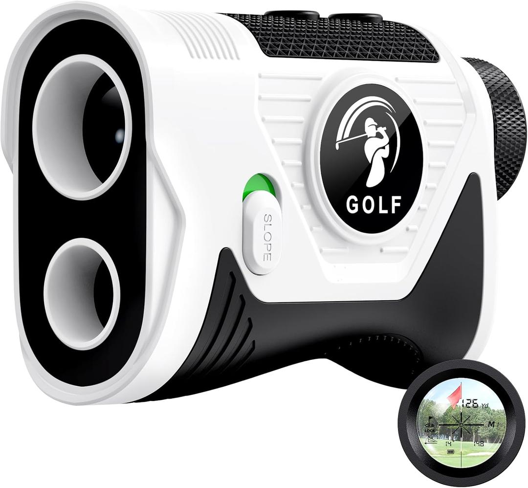 Golf Rangefinder with Slope Switch, 1200 Yards Laser Range Finder for Golf, Flag Lock Vibration, 7X Magnification, USB-C Rechargeable, Magnetic Mount, Tournament Legal Golf Gifts for Men