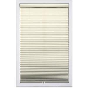 DEZ FURNISHINGS Cordless 1" Light Filtering Pleated Shade, Fabric, 35"W x 64"H, Ecru