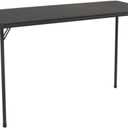 COSCO 20" x 48" Vinyl Top Folding Table, Black