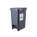 Superio Slim Trash Can with Foot Pedal 2.5 Gallon Step-On Trash Can, Garbage Can, Small Trash Can for Bathroom, Kitchen, Office, Patio, or Backyard Onyx Grey
