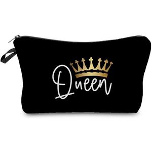 Women Travel Bag Queen Crown Pattern Printed Cosmetic Bag Makeup Bag Small Pouch Gift for Women hz5563