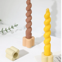 CHOCSTAY Candlestick Holders Set of 6, Green Taper Candle Holders for Candlesticks, Ceramic Candle Holder for Candle Stick Holder Decor, Wedding, Christmas, Party, Dinner, Table Centerpieces