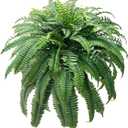 Artificial Boston Ferns for Outdoors 48Inch Extra Large Fake Ferns, 88 Branches Faux Boston Fern Bush, Artificial Faux Fern Hanging Plants for Home Decor, 1 PCS