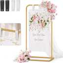 Wedding Welcome Sign Stand, Adjustable Welcome to Our Wedding Sign Holder,Heavy Duty Easel Stand for Sign, Wedding Seating Chart Stand, Easel for Display (Gold)