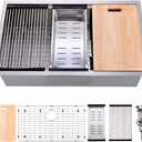 30 Inch Undermount Kitchen Sink Stainless Steel, 30 x 19 Inch Single Bowl Undermount Workstation Sink 10 Inch Deep Commercial 16 Gauge Stainless Steel