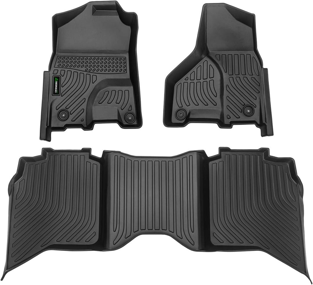 ANBINGOFit for Dodge Ram Floor Mats 2013-2018 Ram 1500/2500/3500 Crew Cab,for 2019-2024 Dodge Ram 1500 Classic Crew Cab 4 Full Size Doors All Weather Rubber Mat for Ram TPE Car Mat Rugs for Ram