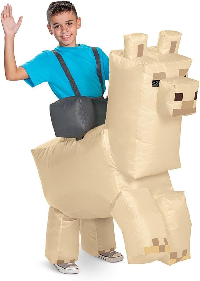 Disguise Minecraft Ride-On Inflatable Costume, Official Minecraft Costume Accessory for Kids, One Size, Llama