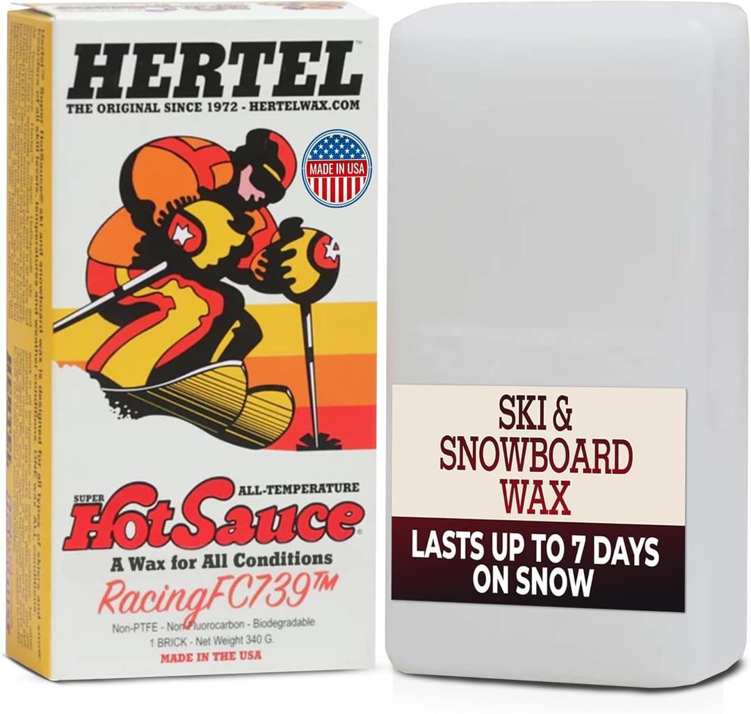 Hertel Racing FC739 All Temperature Ski and Snowboard Wax - Easy to Apply, Rub On or Iron On Hot Wax for Snowboards and Skis - Made in USA, All Weather Conditions (340 g)