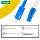 Fibergaga-30M(98ft) OS2 SC to LC Fiber Patch Cable Single Mode, Simplex, Length Option: 0.5M(1.6ft)-100m(328ft) 9/125m 2.0mm Diameter Fiber Optic Cords,LSZH, OS1/OS2 Compatible