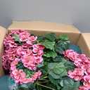 Artificial Geranium Bush 20 Inch Outdoor Potted Artificial Plant for Front Porch, UV Resistant Faux Flower Bush for Garden, Yard & Patio Decor (2 Pack)