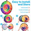 Hungdao 3 Sets Carnival Games Combo Set, Dart Board with Balls Plastic Cones Ring Bean Bags Toss Game for Boys Girls Adults Family Birthday Yard Indoor Outdoor