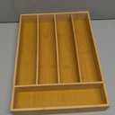 Silverware Organizer Kitchen Drawer Organizer Utensil Organizer Bamboo Silverware Holder Cutlery Organizer in Drawer Flatware Organizer Tray(5 slots, Natural