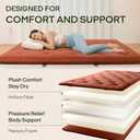 ZonLi Japanese Floor Futon Mattress Twin Size 75"x 39", 100% Cotton Cover 2.5'' Thicken Tatami Mattress, Foldable Sleeping Pad, Portable Dormitory Tatami Mat, Roll Up Floor Lounger Bed for Adult (Cinnamon)