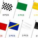 20 Pack Checkered Black and White Flags Multicolor Racing Mini Stick Flags Set Small Miniature Handheld Race Car Flag Decorations for Sports Events,5x8 Inch