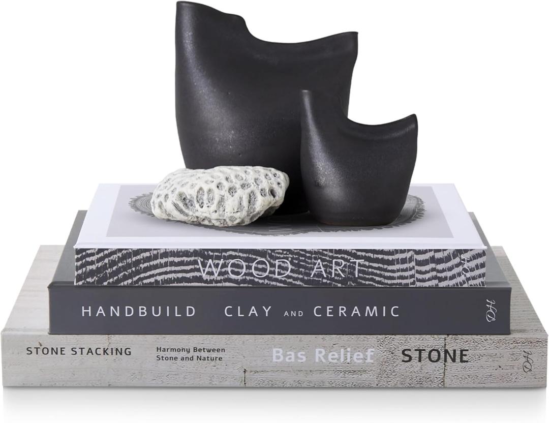 Decorative Books for Home Decor, Set of 3 Sizes Faux Books, Book Decor for Living Room, Office, Bookshelf, Coffee Table Decoration, Modern Stacked Display