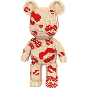 PIANTION Animal Red Lips Graffiti Bear Micro Building Blocks Set(6000PCS XQ005) 16.9in High Series,Gifts Suitable for Adults