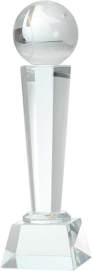 MECCANIXITY Crystal Glass Trophy, Champions Award for Desktop Table Decor Sports Competition Paperweight