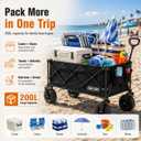 Overmont 200L Beach Wagon with 9" Big Pneumatic Rubber Wheels, 450 lb Load