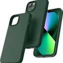 3 x TOCOL for iPhone 13 Case, Slim Silicone Case for iPhone 13 6.1 Inch, Precise Fit, Anti-Slip, Drop Protection, Alpine Green