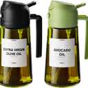 TrendPlain - Original 16oz/470ml Olive Oil Dispenser Bottle for Kitchen Gadgets and Air Fryer Accessories - Olive Oil Sprayer for Cooking w/Stickers - Black&Green