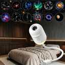 2-in-1 Galaxy Projector Night Light,USB Portable Starry Sky Night Light Projector for Bedroom,Adjustable Brightness 360 Rotating Design,Mini LED Nightlight Wall Lamp for Adults and Kids