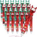 Sabary 24 Pcs 10 Color Christmas Ballpoint Pen Multicolor Retractable Ballpoint Pens 0.7 mm Multicolor Pen in One Push Type Multifunction Marker for Home Office Supplies Gift, 4 Styles