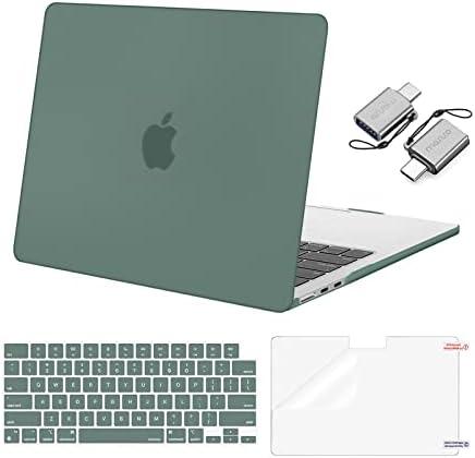MOSISO Compatible with MacBook Air 13 inch Case M5 2026 M4 2025 M3 M2 2024-2022 A3449 A3240 A3113 A2681, Hard Shell&Keyboard Cover&Screen Film&Type C for MacBook Air 13.6 inch Case, Emerald Green