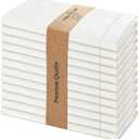 Urban Villa Cloth Napkins Ivory Hemstitch Dinner Napkins Set of 12 (20X20) 100% Cotton Absorbent Washable Durable Reusable Ideal for Hotel Collection Christmas Parties Restaurant Lunch Dinner Napkins