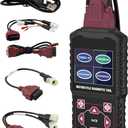 QPKING M3A Motorcycle Diagnostic Tool for Honda 4P, Kawasaki 46P, Yamaha 2/3/4P Read/Clear Fault Codes & Live Data, ECU/Service/Throttle Reset, ABS Bleed, OBD2 Scanner