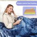 Electric Heated Blanket Throw 50''x60''Size Faux Fur Heating Blanket 10 Heating Settings, 1-8h Timer & Overheat Protection, Machine Washable, Soft Flannel and Sherpa Full Body Warmth