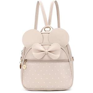 KL928 Girls Mini Backpack Bowknot Polka Dot Cute Small Daypacks Convertible Shoulder Bag Purse for Women