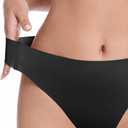 LUCKMEEY Cotton Thongs for Women Seamless Thongs for Women No Show Thong Panty Liners Workout G-String Thongs Underwear (Green, XL)