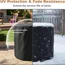 SheeChung Fire Pit Round Cover 24" D X 27" H,Heavy Duty 600D Waterproof & Weather Resistant Outdoor Cover,Fits 20-24 inch Column Propane Gas Firepit Bowl