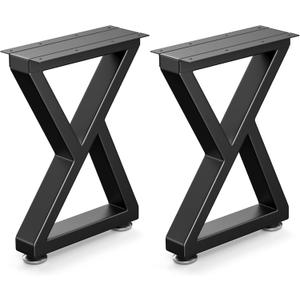 16" Metal Bench, Desk and Coffee Table Legs, Heavy Duty Furniture Legs, Black End Table Legs (H16 x W11.8, Set of 2) (16" Z-Type)
