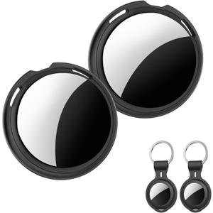 2 Pack Smart Tracker Tags [Apple MFi Certified] Air Tracker Pair with Find My (iOS Only) Bluetooth Tracking Devices Tags Gloable Coverage Locator Item Finder for Keys Kids Dogs Luggage Wallet Backpack (Black)
