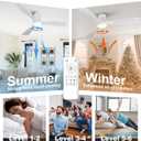 52-Inch White Ceiling Fan with Lights, Remote Control, Flush Mount, Dimmable, Reversible, Wood Blades, Power-Off Memory, Quiet DC Motor – Modern Hugger Ceiling Fan for Indoor Outdoor