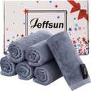 Reusable Makeup Remover Towels, Super Soft and Gentle Face Towels on Sensitive Skin, 13x13 inch Extra Large Wash Cloths for Face and Body, Easy to Clean Fast Dry Denim Blue Facial Cleaning Cloths