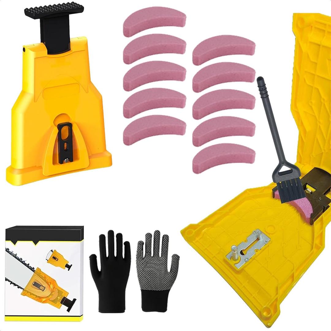 Chainsaw Sharpener Kit Portable Chainsaw Chain Sharpener for 12''-22'' Chain Saws, Universal Chain Saw Sharpener Tool, Chainsaw Blade Sharpener, Quick Sharpening and Easy to Use
