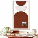 Yerliker 28.7 x 16 Inch Arched Felt Bulletin Board Boho Abstract Geometric Style Wall Decoration,Medieval Modern Style Bulletin Board, Boho Wall Art for Bedrooms, Living Rooms, Offices, 17.3"L x 17.3"W