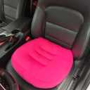 Adult Booster Seat Cushion for Car Height Increase Thick Pad for Office Chair Rocking Chair Floor Pillow Back Pain Coccyx Pain Relief, Carry Handle-Hot Pink, 15.7 x 15.7 x 4.7 inches