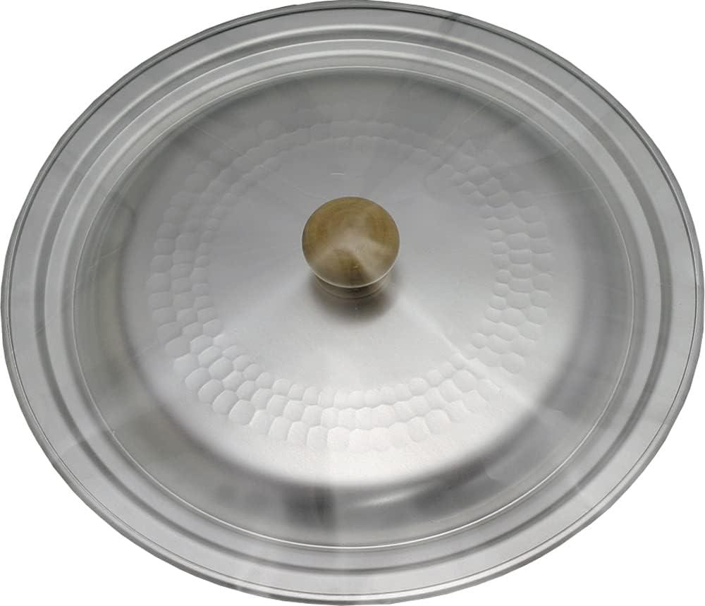 Snow Flat Pot Lid 8.7 x 9.4 inches (22 x 24 cm), Made in Japan, Lightweight, Japanese Artisans