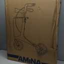 AMiNA Carbon Fiber Rollator Walker with Seat 440 lbs Capacity Red – Foldable Ultra‑Lightweight Rollator Walkers for Seniors with Seat, Hand Brakes and Removable Basket for Compact Routine Mobility