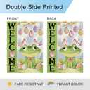 DLZDN Welcome Easter Frog Egg Garden Flag 1218 Inch Double Side Vertical Burlap Farmhouse Yard Sign Spring Holiday Outdoor Decoration