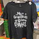 My Grandkids Have Paws Funny Dog Cat Grandma Grandmother T-Shirt, Black, Size XL