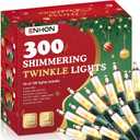Enhon 3 Pack Twinkling Christmas Lights, 76.2 FT 72 of 300 Random Twinkle Bulbs, Christmas String Lights Connect up to 5 Set, Waterproof Outdoor Indoor Decorations (White)