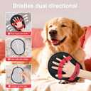 Pet Hair Removal Glove - Magic Brush Electrostatic Mitt for Dogs & Cats, Reusable Grooming Gloves - Dog Hair Remover Tool with 5-Finger Design for Couch, Carpet, Furniture, Laundry & Clothing (Red)